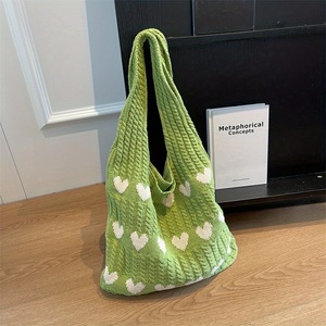 Borsa da donna personalizzata con motivo a cuore e amore borsa a <span class=keywords><strong>tracolla</strong></span> in maglia estetica alla moda borse all'<span class=keywords><strong>uncinetto</strong></span> da donna - Product Image 2