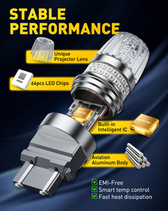 หลอดไฟ LED AUXITO 3157 สำหรับไฟเลี้ยว T25 3157 3156 ไฟท้าย ไฟหน้า 1000K 12V 24V - Product Image 2