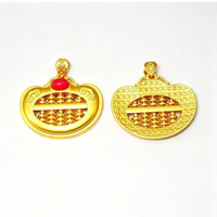 Pendentif breloque DIY en cuivre antique plaqué, style ethnique chinois vintage, creux et sculpté, motif Ruyi Abacus Lock
