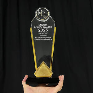 Trofeo <span class=keywords><strong>de</strong></span> Cristal Personalizado con Corona Grabada para Premios <span class=keywords><strong>de</strong></span> Equipo, con Círculo Redondo - Product Image 6