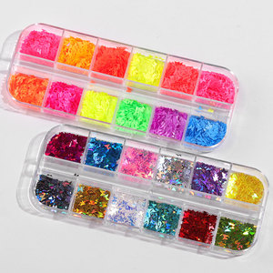 Misscheering 12 couleurs, paillettes fluorescentes en forme de papillon pour nail art, paillettes 3D colorées, accessoires de manucure - Product Image 5