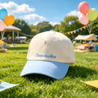 Gorra de Béisbol Estilo Dad Hat, de Sarga de Algodón, Bicolor, de 6 Paneles, Sin Estructura, con Hebilla Metálica Ajustable, Estilo Chino, Casual, para Golf