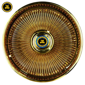 Rueda de alambre de radios personalizada JZ109, pulido de cromo dorado/plateado para coche antiguo <span class=keywords><strong>Cadillac</strong></span> Lowrider Vintage, 100/140/180 - Product Image 5