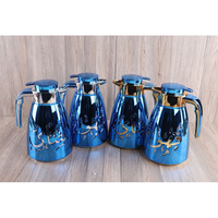 Botol Termos Panas Modern Kapasitas Besar Berlapis Emas Kaca untuk Rumah Tangga, Teko Kopi Berlapis Emas