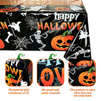 Nappe de table jetable en plastique à imprimé moderne pour Halloween, motif citrouille, fantôme, squelette, rectangulaire, pour fête