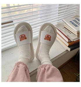 XIXITIAO señoras <span class=keywords><strong>casa</strong></span> de lujo niñas interior lindo hogar diapositivas <span class=keywords><strong>zapatillas</strong></span> animal impreso plano interior oso <span class=keywords><strong>zapatillas</strong></span> para mujeres niñas - Product Image 3