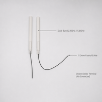 Antenne WiFi FURAO 2,4 GHz 5,8 GHz à gain élevé 3,5 dBi avec câble coaxial 1,13 mm à soudure directe pour routeur, extension et CPE