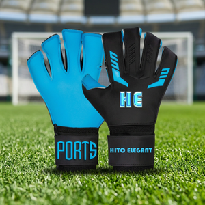 Top Vente Professionnel En Plein Air Formation Football Gardien Gants En Caoutchouc Antidérapant avec Protection Des Doigts Gants De Gardien - Product Image 6