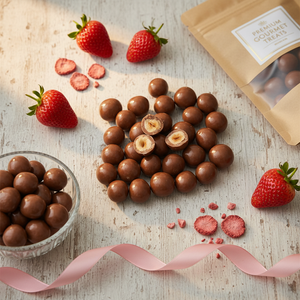 Dragee de Chocolate y Fresa Rosa, Congelado y Deshidratado, Delicias Gourmet de Primera Calidad, Empaquetado a Granel, Superventas - Product Image 3