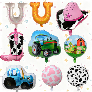 Palloncini a Forma di Mucca, Cappello Divertente a Forma di Mucca, Palloncini a Forma di Trattore, Animali da Fattoria per Decorazioni di Feste a Tema Cartoni Animati - Product Image 1