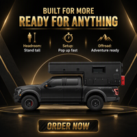 Nouveau camping-car coulissant noir mat 2026 pour pick-up, avec support de réservoir de carburant, pour Ford F-150 Raptor