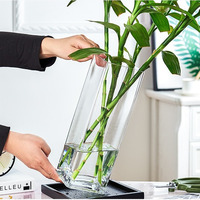 Grand vase carré en verre transparent pour plantes hydroponiques, idéal pour bambou porte-bonheur, lys, décoration de table de salon