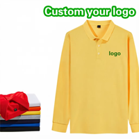 Op maat geborduurd logo op poloshirts Heren formele lange mouw poloshirts Dames heren poloshirts met lange mouwen Golf shirt