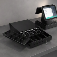 Tiroir-caisse noir 6 billets/4 pièces LB-410AP avec système POS Android et Windows