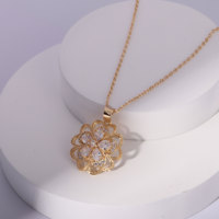 Perhiasan Set Anting Kalung Berlapis Emas 18K Anti Karat dengan Inlay Bunga Desain Khusus NYH dan Zirkon untuk Wanita