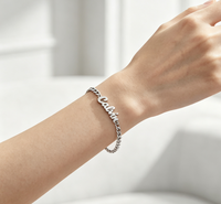 Pulsera Personalizada con Iniciales, Acero Inoxidable, Chapado en Oro, Joyería de Moda para Mujeres y Hombres, Pulseras con Letras de Nombre Personalizadas