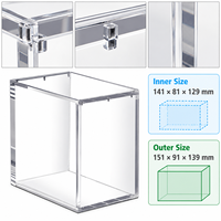 Boîte de présentation magnétique transparente en acrylique avec espace intérieur de 141 x 81 x 129 mm