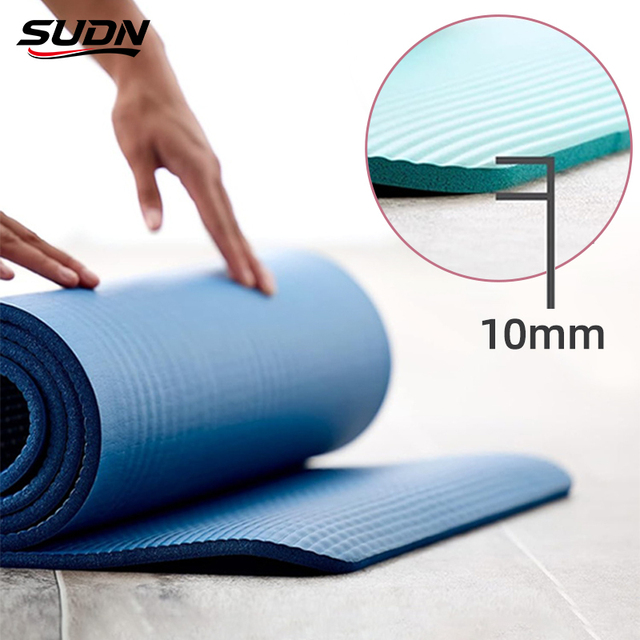 Cross-border Thickened Yoga Mat 10mm Non-Slip Shock-Absorbing Quiet 183cm Rectangular Women's Fitness Mat Multiple Colors Custom