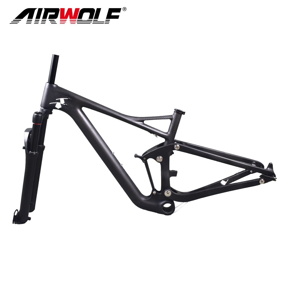 Frete grátis china 29er quadro de carbono de suspensão completa e quadro de bicicleta de montanha carbono garfo 29 quadro de carbono