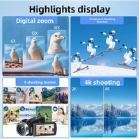Kamera Digital 4K HD 8MP Laris Manis, DV Genggam Berbahan ABS dengan Layar 2.8-Inci, Zoom 18x, Cocok untuk Pemotretan Luar Ruangan dan Perjalanan