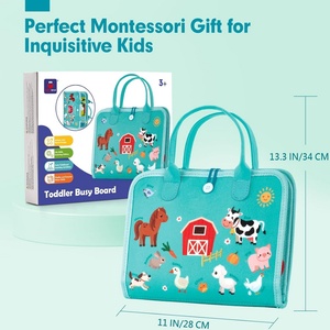 Garçons Filles montessori jouet ferme animal feutre occupé activité conseil avec alphabet numéro couleur temps pour enfant en bas âge <span class=keywords><strong>avion</strong></span> voiture voyage - Product Image 2