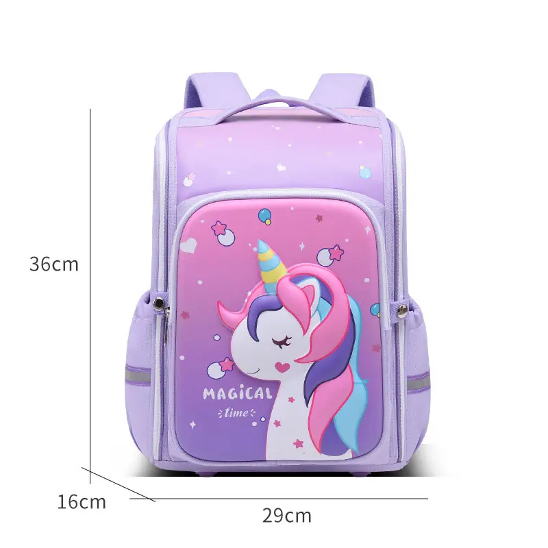 3D EVA Schöne Cartoon Einhorn Charakter Raum Schult asche Schult aschen Rucksack Neues Design Hot Sale Original für Mädchen Oxford Stoff