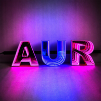 Enseigne lumineuse 3D personnalisée effet abysse, lettres canal LED RGBIC activées par le son, décoration publicitaire moderne pour bars à cocktails et pubs
