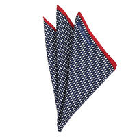 Mouchoir de poche en soie imprimé animalier personnalisé pour homme, motif pingouin, vente en gros pour costumes