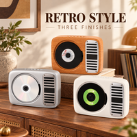 Lecteur CD rétro pour la maison avec haut-parleur intégré, entrée audio sans fil, télécommande et radio FM pour salon, chambre ou bureau