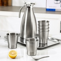 Ensemble de boîtes repas isothermes en acier inoxydable avec seau à thé au lait, chauffe-plats, tasses, cuillères et cafetière – Ensemble familial 19 pièces