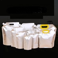 Pochette en aluminium réutilisable et durable de 500 ml et 1000 ml avec bec verseur pour jus, bière, boissons, emballage à emporter