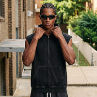 Nouveau Gilet de Sport Zippé Unisexe Haut de Gamme en Coton Lourd 100% Personnalisable Style Vintage pour l'Été