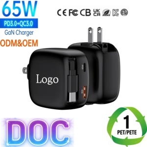 <span class=keywords><strong>Cargador</strong></span> de Laptop Tommox 65W Gan con Cable USB-C Retráctil Multifuncional, Adaptador Tipo C de 65W para Smartphone, <span class=keywords><strong>iPhone</strong></span> 17, MacBook - Product Image 1
