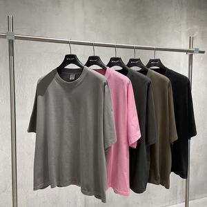 Fabricants de vêtements, t-shirt décontracté à manches courtes, style urbain, extérieur, ample, 310 g, 100 % coton, traitement anti-froissement, pour hommes - Product Image 1