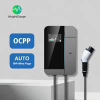 Cargador de Vehículos Eléctricos Tipo 2 para Garaje Subterráneo, Wallbox Nivel 2 AC, Estación de Carga Inteligente con RFID y WiFi, 22KW Trifásico, Protección Contra Rayos