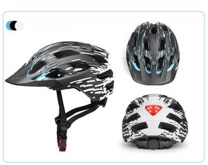 Casque de vélo tout-terrain intégré en fibre de carbone avec feu arrière pour le cyclisme en montagne et sur route, état neuf - Product Image 3