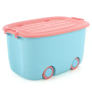 2023 new product Eco-Friendly home use plastic storage boxes & bins wholesale storage containers with wheel