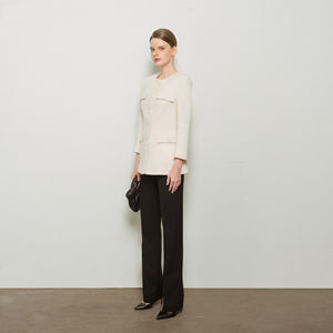 Veste en laine ivoire facile à porter Anti-rides respirant formel Visco soie emballage personnalisé fabriqué au Vietnam fabricant - Product Image 4