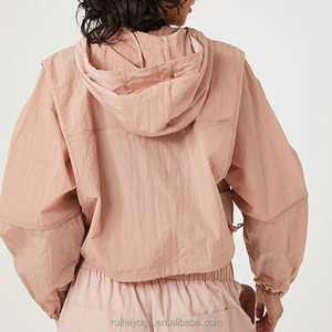Custom Streetwear Nylon Softshell <strong>Waterproof</strong> <strong>Light</strong> Weight Cropped Windbreaker Rain Woven Outdoor Sports Running <strong>Jacket</strong> for Women - Product Image 6