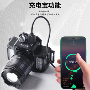Led Headlamp 2000 MAh Rechargeable Rotatable With Motion Sensor For Fishing Cycling Night Use - Product Image 2