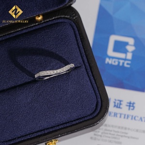Anillo de boda curvado en forma de V con diamantes cultivados en laboratorio, anillo de compromiso y eternidad para mujer - Product Image 2