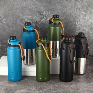 Outdoor Portable 304 Stainless Steel Large Capacity Thermos Cup With Carrying Travel Mountaineering Cup Drinking Water Bottle - Product Image 5