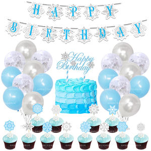 Nouvelle décoration de fête d'anniversaire surprise sur le thème de la <span class=keywords><strong>Princesse</strong></span> des Neiges pour filles, guirlande d'<span class=keywords><strong>arche</strong></span> de ballons en forme de flocon de neige - Product Image 4