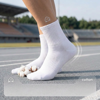 Chaussettes de basketball pour jeunes hommes, personnalisables avec logo OEM, respirantes, à haute élasticité, avec bord côtelé et soutien de la voûte plantaire, pour la course, l'entraînement et l'exercice