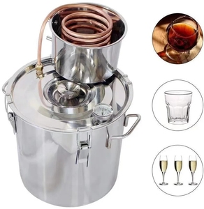 3/5 Gal Wasser-Alkoholdestilliergerät 10L/20L Minimalkohol Schwarzbrenner Ätherisches Öl Still-Destilliergerät aus Edelstahl - Product Image 1