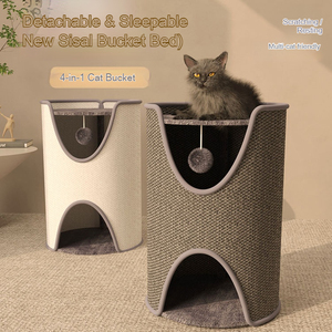 Cama cueva para gatos con forma de árbol cerrado, de sisal duradero, multinivel, personalizada al por mayor, para hogares con varios gatos - Product Image 6