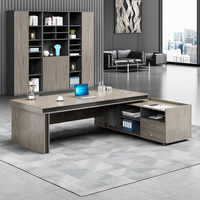 Bureau de direction moderne et épuré, mobilier de direction épaissi, bureau de président en panneaux de bois, combinaison de bureaux de direction