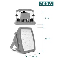 Projecteur LED étanche 100W 200W 5000K, anti-explosion, pour plafond, zones dangereuses, certifié IP68 ATEX, stock US