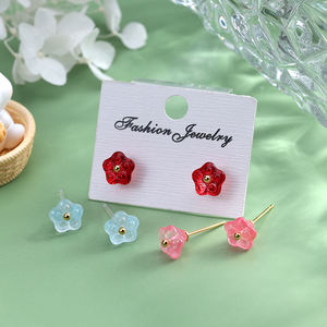 नई शैली जेली फूलों की बालियां घाटी फैशन बालियां मीठे ताजा फूलों के बालियां मीठे मीठे फूलों की कान के लिए - Product Image 5