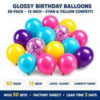 Lot de 100 ballons en latex brillant turquoise de 12 pouces pour Noël, mariages, anniversaires et révélations de sexe
